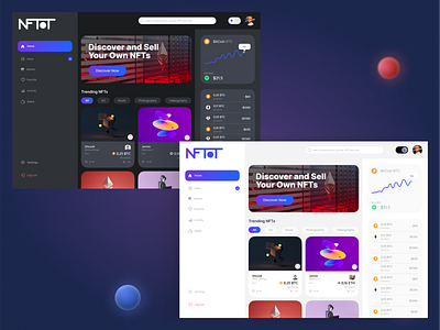 NFTot - NFT Dashboard crypto dashboard etherium nft ui uidesign uiux uiuxdesign ux web design