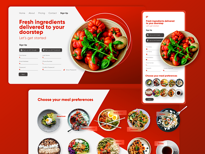 Meal Prep Delivery Service Concept food meals minimal mobile modern professional protopie ui ux web wireframe