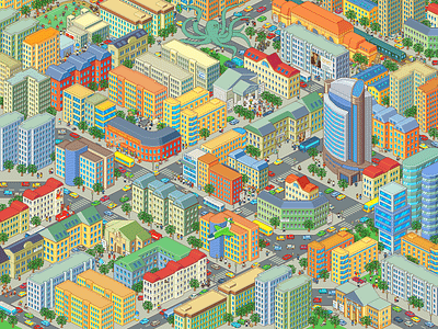 City - 3 building city illustration pixel pixelart town