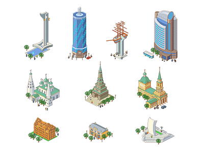 City - 4 building city illustration monument pixel pixelart town