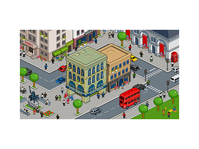 City -14 building city illustration monument pixel pixelart town