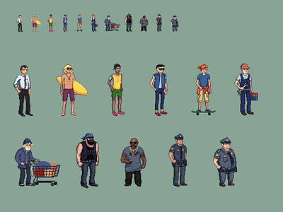 Characters for the game character game people pixel pixelart