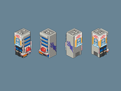 Crab-building_2 building city illustration pixel pixelart town