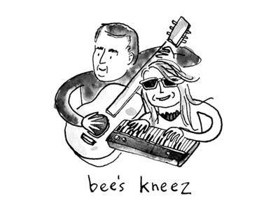 BK bandmates! bees kneez hand lettering illustration logo music typography watercolor