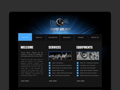 Sound Galaxy website visual designing