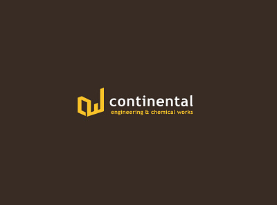 Continental engineering & chemical works art branding design flat illustration illustrator logo minimal typography vector