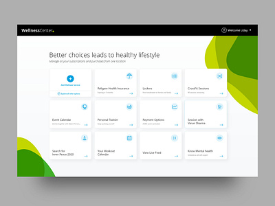 Wellness Center Personal Dashboard UI