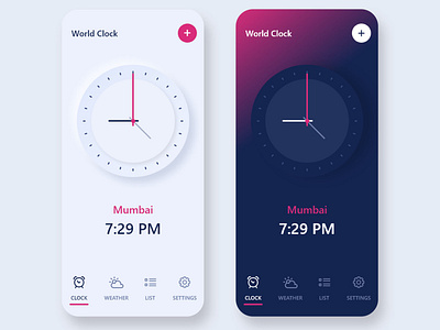 World clock app landing page UI