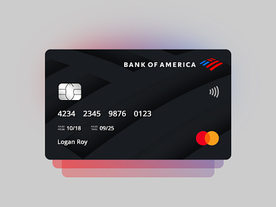 Bank of America credit card concept visual design bank card bank logo bank of america banking black card branding card design cards ui credit card credit card payment design flat illustration logo minimal typography vector