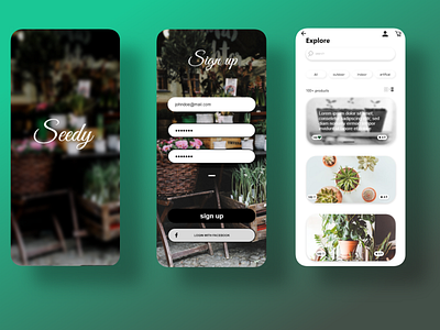 Plants Store App Concept adobe xd adobexd app design ecommerce app ui ux uidesign