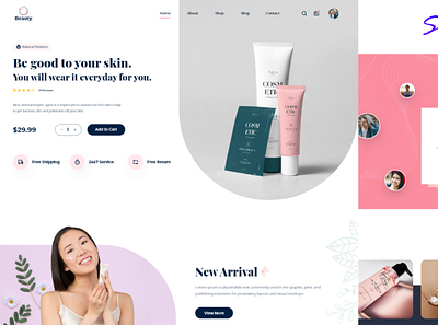 Beauty Website ad adobe illustrator adobexd branding design ecommerce app illustration ui ux web design