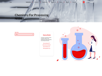 Chemistry Website Design adobexd branding design graphic design illustration ui ui ux web design