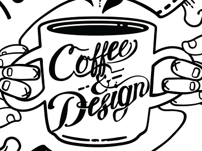 Coffee & Design shirt design graphic design hand lettering illustration ink screen print t shirt typography vector