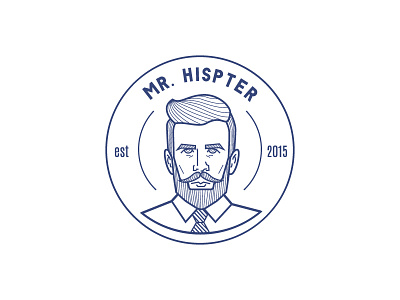 Mr. Hipster Logo beard hair hipster illustration logo man modern mr pomade style vector vintage