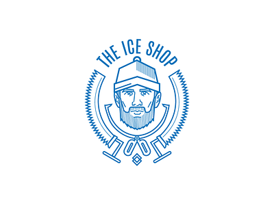 The Ice Shop Logo beard hair hipster ice illustration logo man modern mr shop vector vintage