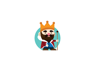King Logo Mascot beard brand branding crown cute face king logo lord prince simple