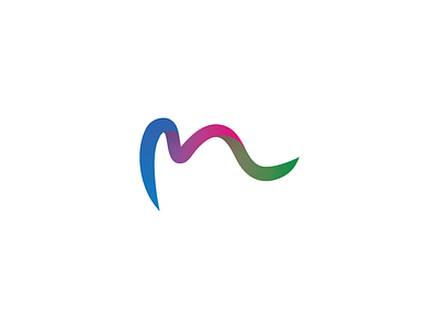 M brand branding design gradient icon logo m mark minimal modern simple