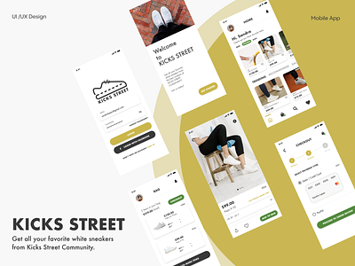 KICKS STREET app branding fashion graphic design logo minimal minimalism shoes ui ux