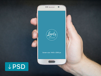 Samsung Galaxy S7 on Gray Background (Freebie) android download free high resolution mock up mockup photorealistic photoshop psd samsung template