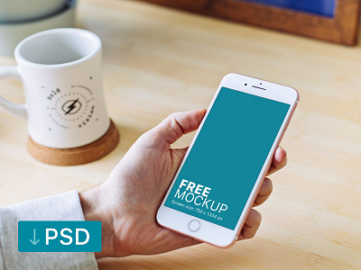 Free mockup: White iPhone In Man's Hand apple free high resolution iphone mock up mockup photorealistic photoshop psd workspace