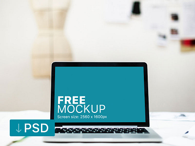 Free mockup: Macbook Pro With Blurred Background