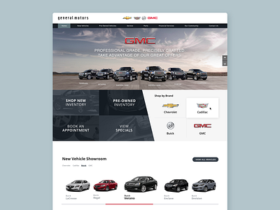 Multi Brand Dealership Homepage automotive car desktop general motors gm homepage landing web website