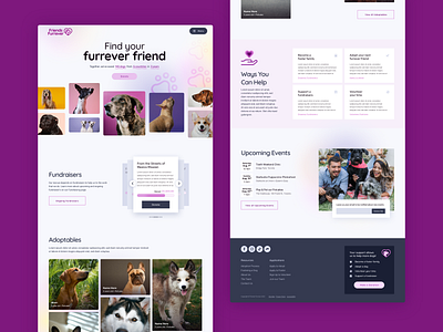 Dog Rescue Full Landing Page Concept desktop dog footer gallery hero landing rescue web website