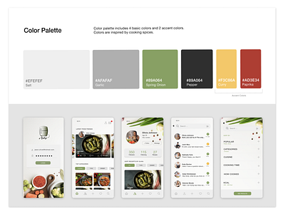 FRIDGE Cooking App Concept Color Card app appdesign branding color palette layout logodesign mobile ui product design ui