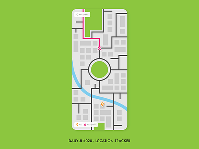 DailyUI #020 - Location Tracker adobe xd app concept dailyui delivery design food gps interface location map minimal street tracker ui ux