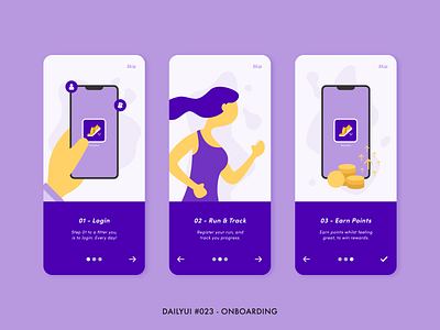 DailyUI #023 - Onboarding app dailyui design digital enroll illustration interface minimal onboarding process running sports ui ux vector