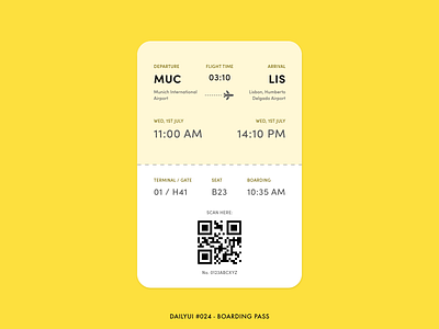 DailyUI #024 - Boarding Pass