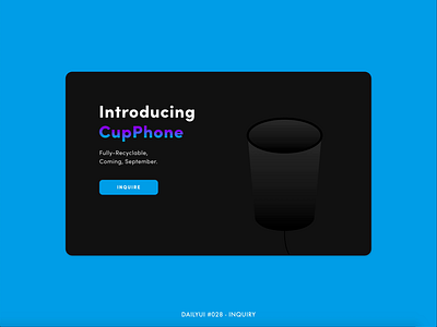 DailyUI #028 - Inquiry adobe xd animation dailyui design digital inquiry interaction interface landingpage minimal popup ui ux