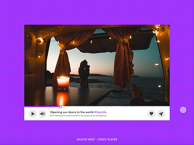 DailyUI #057 - Video Player adobe xd animation dailyui design digital icons interaction interface minimal pause player reactions share ui user experience user interface ux video video player videos