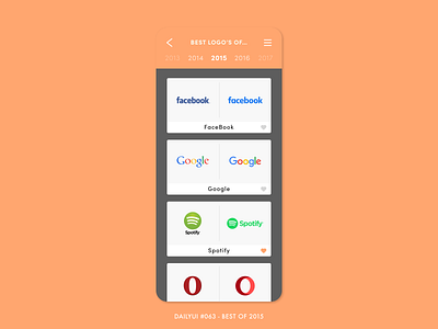 Daily UI #063 - Best of 2015 adobe xd app best logo best of 2015 branding dailyui design digital interface logo logos logotype minimal redesign ui ui challenge ux