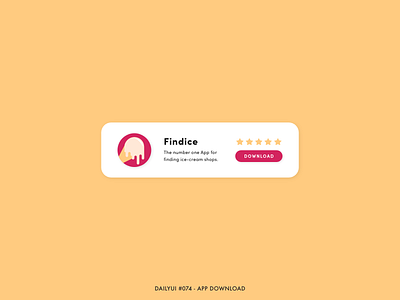 Daily UI #074 - App Download 074 adobe xd app app download card challenge dailyui design digital download ice ice cream icecream interface minimal promo rating ui ux