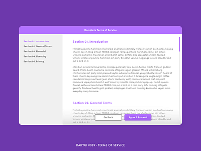 Daily UI #089 - Terms of Service