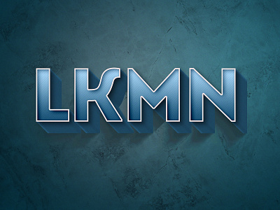 lkmn blue 3d branding texture typogaphy vector