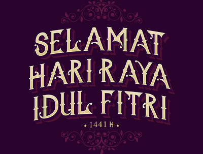 Selamat hari raya Idul Fitri illustration texture typogaphy ui vector