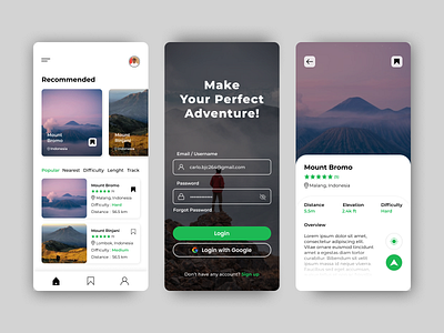 Hiking App - Design Exploration