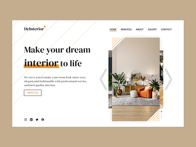 Interior Design Landing Page - Design Exploration branding design interior design landing page simple ui ui design website design