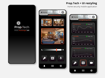 Prop.Tech - Home security app + Old app restyling adobexd app design homepagedesign logo mobile app mobile app design mobile design ui ux vector web