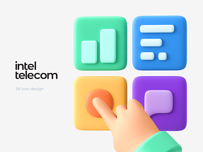 Inteltelecom — 3d illustration for web site 3d 3d art 3d illustration colors design illustraion ui ui design web design