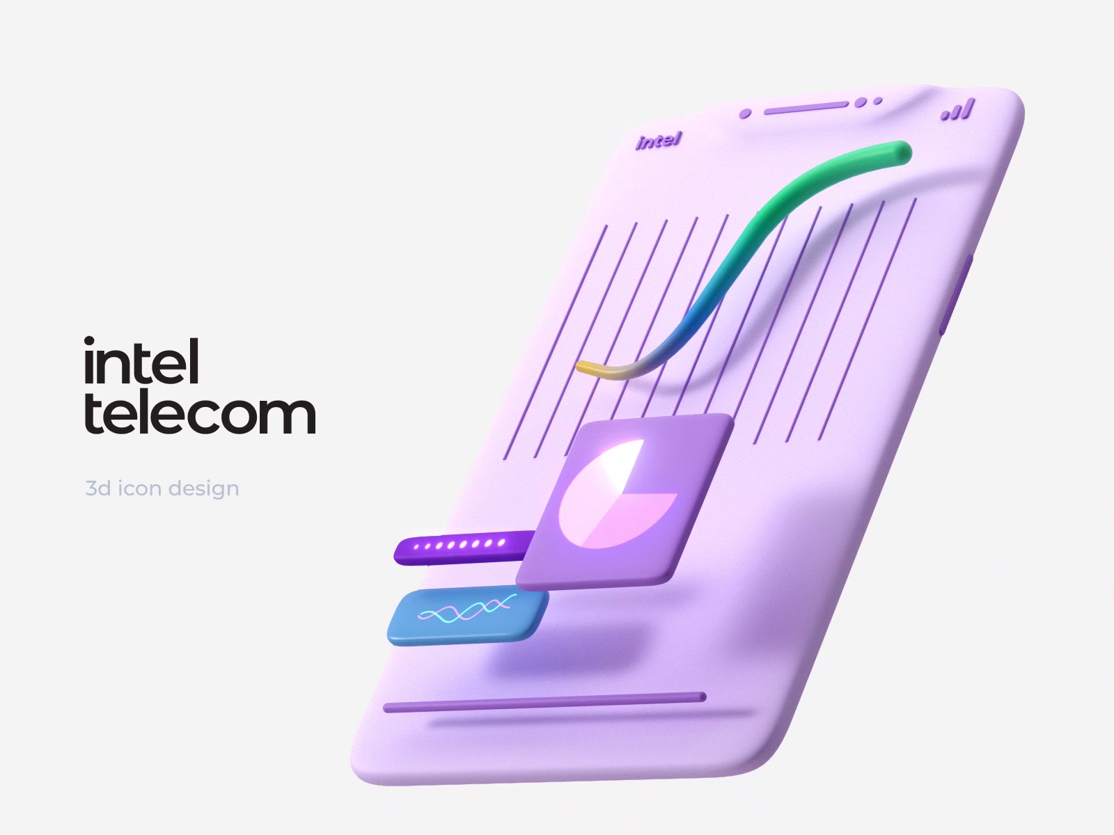 3d phone animation — Inteltelecom web site by Denys Boldyriev