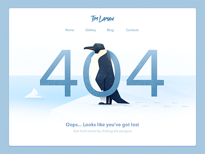 Page 404 404 flat illustration interface nature penguin ui ux web winter