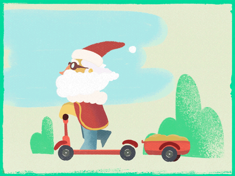 Santa Is Coming 2d after effect animation character chirstmas gif illustration loop santa