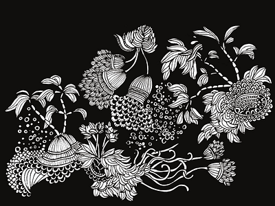 B/W Floral