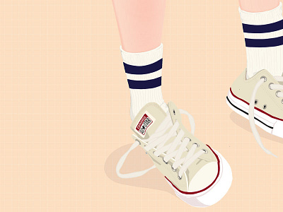 CONVERSE, you are my summer! adobe illustrator colors drawingart fashion fashion brand girl girl illustration graphic illustration illustration art pastel shoes street style streetwear woman