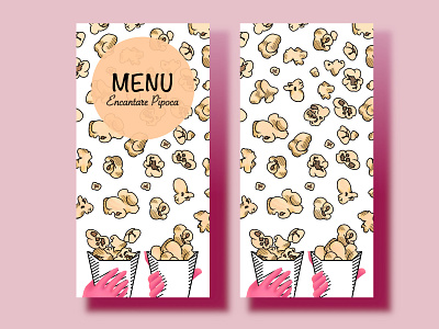 Menu cover illustration menu menu card popcorn