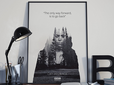 Orphan Black Poster 2 double exposure forest monochromatic orphan black poster woods