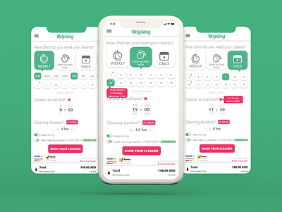 Helpling Application Redesign app design flat minimal ui ux